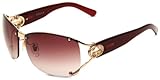 Gucci Women's 2820/F/S Wrap Sunglasses,Shiny Gold Frame/Brown & Violet Gradient Lens,One Size
