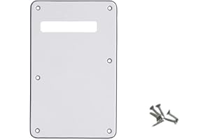 GENERIC ROZILO Pickguard Tremolo Cavity Cover Backplate Standard Guitar Back Plate for Strat/Stratocaster Made in USA White 3Ply