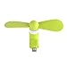 Pandawell OTG Micro USB Mobile Phone Fan Portable Dock Cool Cooler Rotating Fan for Samsung Galaxy S7, S7 Edge, LG G5 & Other Android Smart Phone - Green