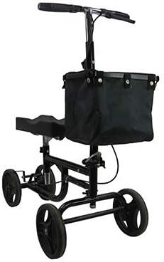 JJZXPJ Rolling Knee Walker，Scooters，Folding Steerable Lightweight Single Bicycle Compact Crutches With Seat For Disability Leg Foot Injuries Black