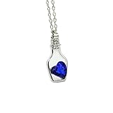 Susenstone®Women Fashion Popular Crystal Necklace Love Drift Bottles (Blue)
