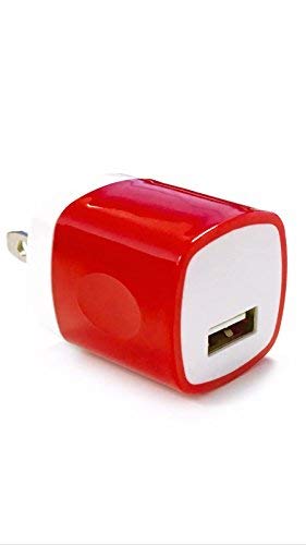 1 USB Wall Charger, HLCT 1A Universal USB Wall Charger Adapter for Apple iPhone and iPad, Samsung Galaxy, HTC, LG, Huawei, Nexus Smartphones and Tablets (Red) - Thumbnail 3