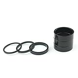 ODIER Bike Headset Spacer 6Pcs Aluminium Alloy Bicycle Stem Headset Spacers Fit 1 1/8-Inch Stem Compatible with MTB Bike Road Bikes 2mm 3mm 5mm 10mm x 3 (Black)
