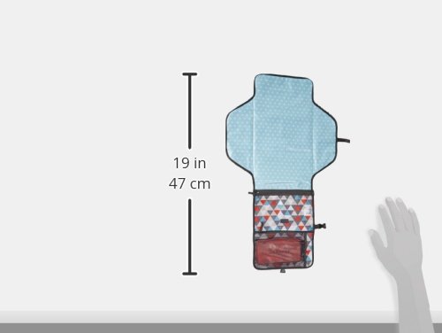 Skip Hop Baby Pronto Portable Changing Station with Cushioned Changing Mat and Wipes Case, 3 Pockets, Multi Triangles