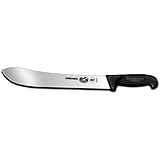Victorinox Cutlery 12-Inch Straight Butcher Knife, Black Fibrox Handle