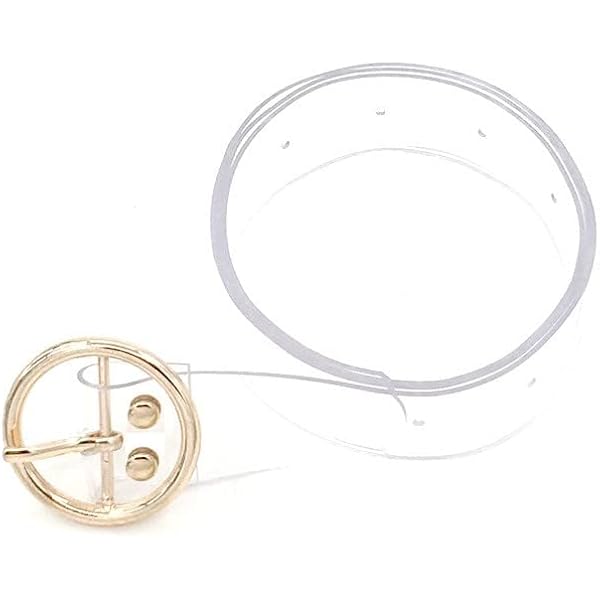 LUOZZY 2 PCS Pearl Belt for Women Clear Waist Belt PVC Faux  display picture 2
