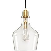 INK+IVY Auburn Pendant Lighting for Dining Room, Industrial Kitchen Lights, Hand-blown Glass Bell Shaped Pendant Light for Ki