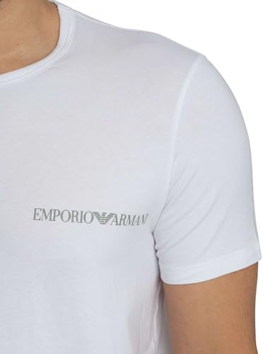 2-Pack Crew Neck T-Shirt, Blanco/Negro, M Hombre