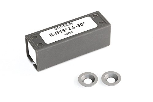 15mm Diameter Round Carbide Cutter Insert(Dia-15mm X 2.5mm-Thickness-30* Cutting angle) For Wood Turning Hollowing, Pack of 10 - Thumbnail 2