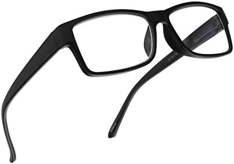 Rectangular 3 in 1 Prescription Reading Glasses Spring Hinge Classic Frame Progressive Magnification Strength Readers (Black Frame, 1.00)