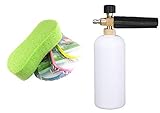 Car Wash Pressure Washer Jet Adjustable Foam Wash Gun Bottle Car Wash Gun Snow Foam Lance, Foam Cannon Foam Blaster With 1/4 Quick Connector with sponge