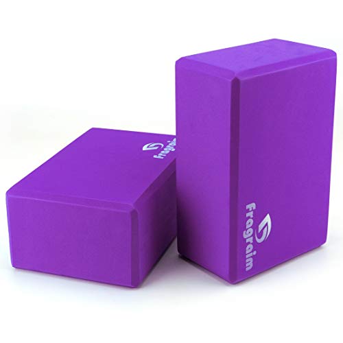 Yoga Blocks (Set of 2) 9″x6″x4″ – High Density EVA Foam Bricks Provides Stability Balance & Support, Improve Strength and Deepen Poses – Great for Yoga, Pilates, Workouts, Fitness & Gym (Purple)