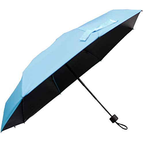FUNTRESS Windproof Compact Travel Umbrella sun&rain mini Umbrellas-Lightweight (Blue Sky)