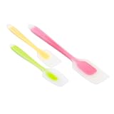 AreaJD 3-Piece Full Silicone FDA-approved Heat Resistant Nonstick Kitchen Spatulas with comfortable wide handle
