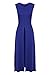 HOTOUCH Women Sleeveless Open Front High Slit Casual Long Shirts Navy blue S