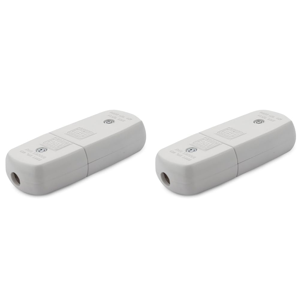 BG Electrical 452-BG ABS Flex Connector, 3-Pin Male and Female, 10 Amp, White (Pack of 2)