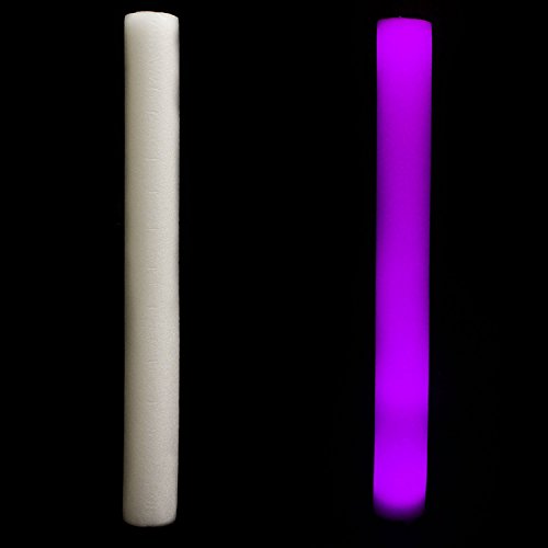 Fun Central 6 Pack - LED Supreme Foam Stick Baton Bulk - Light Up Batons for Wedding, Concert and Party - Purple