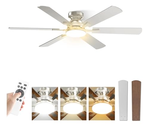 Ventilador de Teto com Controle Remoto, 132cm, 6 Velocidades Função Reversa Luz LED 3 Cores com Memória Motor BLDC Silencioso 127-220V