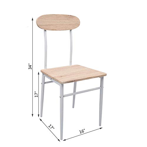 Dporticus 5-Piece Kitchen & Dining Set Kitchen Table and Chairs with Metal Legs
