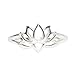 Open Design Lotus Flower Ring in Sterling Silver, Size 6, 7226-6
