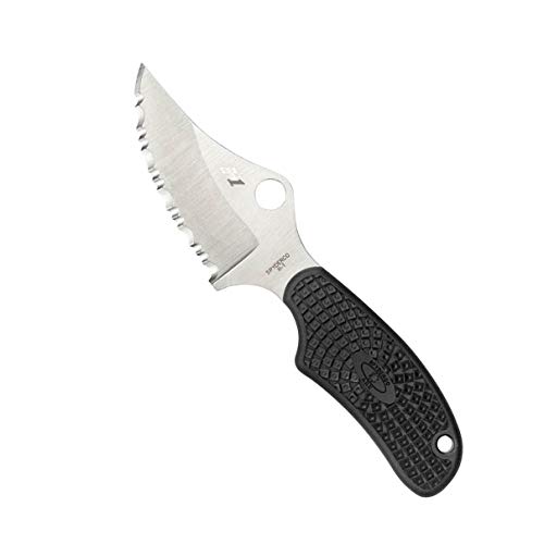 Spyderco Ark Fixed Blade Knife - Black FRN Handle with SpyderEdge, Hollow Grind, H-1 Steel Blade - Includes Polymer Sheath - FB35SBK