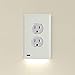 5 Pack - SnapPower GuideLight 2 [For Duplex Outlets] - Replaces Plug-In Night Light - Electrical Receptacle Wall Plate With LED Night Lights - Auto On/Off Sensor - (Duplex, Light Almond)