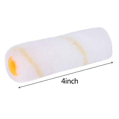 Lucky Monet Packet of 30 Pcs 4" Paint Roller Covers Mini Paint Roller Brush Covers Edger Trim Roller Refill Gold Stripe Soft Woven 1/2" Nap