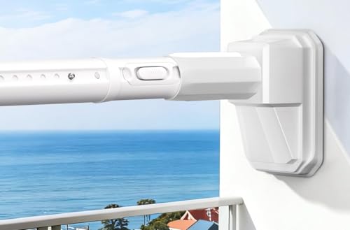 Dsocool Tension Curtain Rods No Drilling, Extra Long Tension Rod 100-440cm, Heavy Duty Shower Curtain Rod for Outdoor Patio Bathroom Windows Room Divider, Adjustable, Anti-Slip, No Rust