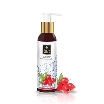 Good Vibes Rosehip Hair Shine Conditioner - 200 ml - For Dry, Dull and Frizzy Hair - Hydrate Nourish for Shiny and Soft Hair - Cruelty and Paraben Free