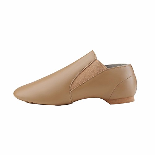 Dynadans Jazz Shoe Leather Slip On with Elastics (Big Kid/Little Kid/Toddler) 1M Little Kid Brown - Thumbnail 5