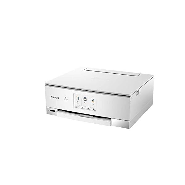 Canon PIXMA TS8351 Drucker Farbtintenstrahl Multifunktionsgerät DIN A4 (Scanner, Kopierer, 4.800 x 1.200 dpi, 6 separate Tinten, USB, WLAN, Duplexdruck, 2 Papierzuführungen, 5 GHz Support), weiß – Bild 3