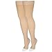 NuVein Medical Compression Stockings, 20-30 mmHg Support, Women & Men Thigh Length Hose, Open Toe, Beige, X-Large