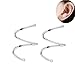 Fashion Minimalist Two Circles Sterling Silver Ear Cuffs Wraps Cartilage Earrings for Women Teen Girls Crawler Climber