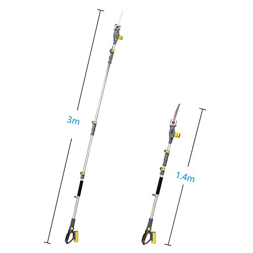 FANZTOOL Blade-Tec Teleskop Akku Hochentaster säbelsäge Handsäge mit 210mm langem Hochleistungs-Sägeblatt, bis 4,7m Reichweite, 1,5 KG SUPER LEICHT DESIGN (mit 20V akku) – Bild 3
