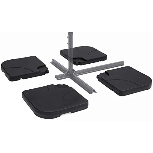 Best Choice Products 4 Piece Heavy Duty Cantilever Offset Patio Umbrella Stand Square Base Plate Set W Easy Fill Spouts For Water Or Sand Black Talkingbread Co Il