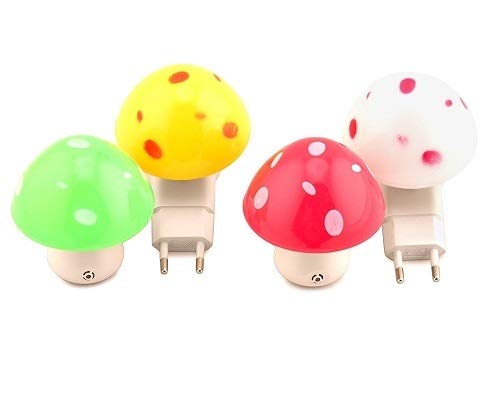 Pindia NMushroomLampSetof2 0.2-Watt Automatic Night Sensor Mushroom Lamp (Pack of 2, Multicolour)