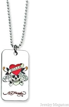 ed hardy dog tag necklace