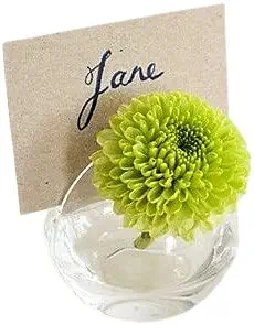 Pomp Bloom Sphere Place Card Holders (6 Pack) | Perfect for Dinner Parties, Weddings, & Events | Display Place Cards, Table Numbers, Photos, & Buffet Food Labeling