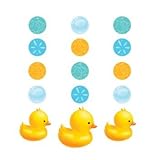 Creative Converting 997058 Rubber Duck Bubble Bath Hanging Cutouts, 36" long, Multi-color