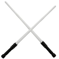 HOTBEST 2 Pack Light Saber, 2-in-1 Retractable 7