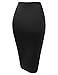 TWINTH Lighweight Fabric Office Wear Premium Hyper Stretch Scuba Oversize Skirt BLACK L