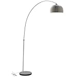 LexMod Arco Style Lamp with Black Round Marble Base