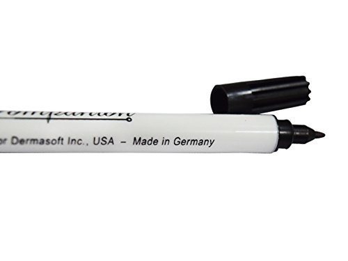 Skin Companion Twin Tip Marker For Piercing And Tattoo On Skin (Pack of 25, Black)