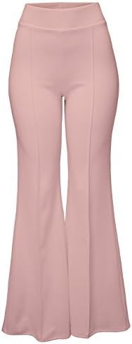 WeSeeFashion WSF Women's Bootcut Strech Front Lining Dress Pants For Work Blush Large
