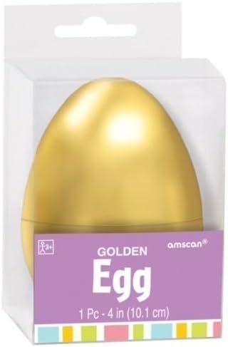 Amscan Golden Plastic Fillable Easter Egg Hunt Decoration