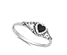 Heart Simulated Black Onyx Promise Ring New .925 Sterling Silver Band Size 10