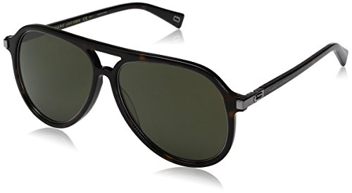 Marc Jacobs Men's Marc174s Aviator Sunglasses, Dark Havana/Green, 58 mm