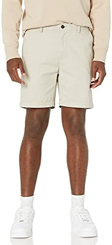 IZOD Mens Khaki Anchor Print Shorts 34W Cedarwood beige at Amazon