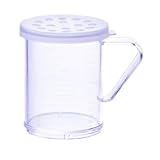 Winco PDG-10CXL, 10 Oz Plastic Dredge with Clear Snap-on Lid, Seasoning Sugar Spice Pepper Shaker with Extra Large Holes