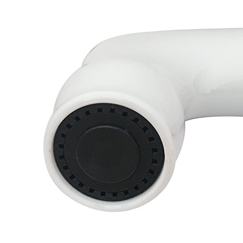 Toilet Handheld Bidet Sprayer Head Replacement Part Shattaf Cloth Diaper Spray ABS Material, White & Polished Chrome
